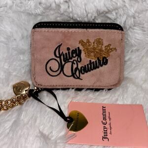 Juicy Couture The Key To Juicy Dusty Pink Square Zip Wallet Credit Card Holder